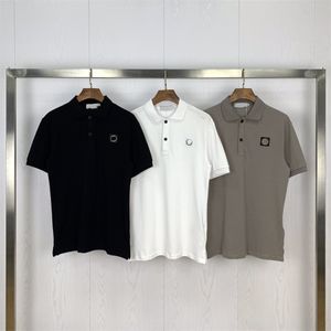 Polo pour hommes T-shirt de créateur classique simple couleur unie boutons de banlieue nouvelle broderie boussole à manches courtes