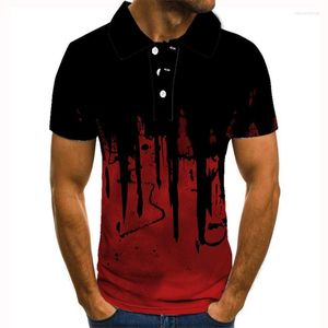 Men's Polos 2023 Brand Polo T-shirt For Men Gradient Paint 3D Imprimé Summer Short Man Sleve Tops Homme