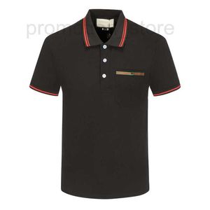 Polos pour hommes designer col rayé rouge et vert polo brodé flip t-shirt à manches courtes moitié unisexe style décontracté SV8K
