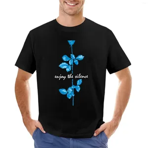 Les polos masculins apprécient le silence - T-shirt bleu surdimensiond t-shirts surdimensionné pour les hommes graphiques