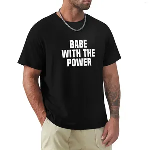 Polos masculins drôles Babe avec le puissance Bossy Sarcastique Sarcasme T-shirt T-shirt Vêtements esthétiques Funnys T-shirts noirs pour hommes