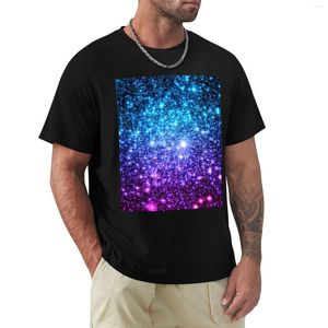 Polos pour hommes Galaxy Sparkle Stars Turquoise Blue Purple Pink T-Shirt Funny T Shirt Man Men Workout