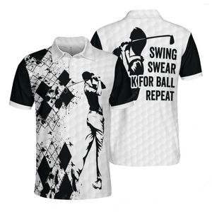 Polos pour hommes Polos de golf Jumeast Swing Swear Look for Ball Men White Mesh T Shirt At My PuSport Tops Youth Drip Clothing Y2K Apparel