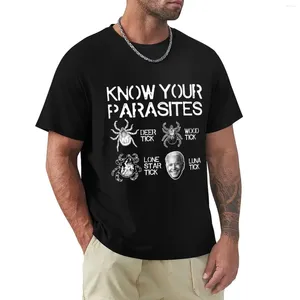 Polos pour hommes Connaissez vos parasites Tick Biden (au dos) T-shirt Fans de sport Blacks Blanks Boys Animal Print T-shirts graphiques pour hommes