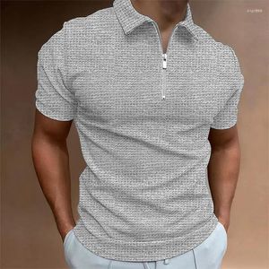 Polos masculins mâle avec collier Tee Green Tops Muscles Mens T-shirt Skinny Polo Not Logo Wholesale Chic Clothing Original 2024
