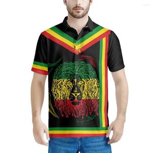 Polos pour hommes Polo pour hommes Ethiopie Logo Tribal Design Chemises Personnalisées Surdimensionnées Propre T Élégant