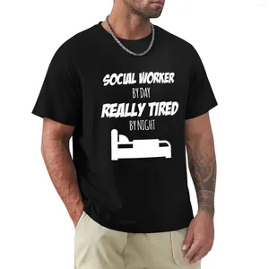 Polos para hombre, camiseta de trabajo de trabajador social, regalo divertido para cada eslogan divertido, camiseta de trabajo de Hobby, camisetas blancas lisas de verano para hombre