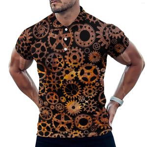 Hommes Polos Steampunk Super Polo Homme Coloré Rusty Gears Casual Quotidien Drôle T-Shirts Manches Courtes Graphique Oversize Vêtements