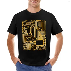 Polos pour hommes T-shirt d'ingénierie de circuit électronique jaune Vêtements d'été Garçons T-shirts blancs T-shirts graphiques pour hommes simples T-shirts drôles