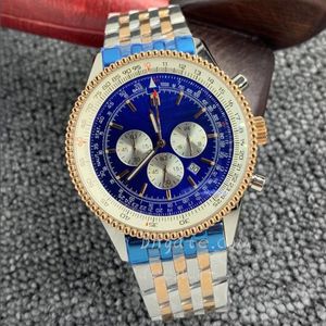 Montre à piles à quartz pour hommes montres à bracelet classique en acier inoxydable en caoutchouc 46MM Z saphir lumineux étanche montre de lux