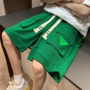 Pantalones cortos para hombre 2023 primavera para hombre moda coreana verde Harajuku High Street ropa de hombre Casual pantalones de calle