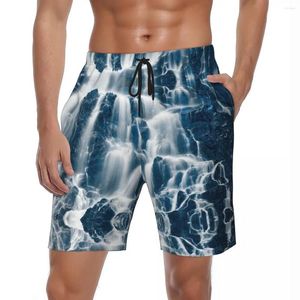 Pantalones cortos para hombre, 3D, paisaje Natural, gimnasio, verano, montañas, aguas, tablero elegante, pantalones cortos para correr, bañadores de playa personalizados transpirables