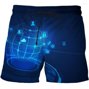 Shorts masculinos 3D Impresso Tecnologia AI Padrão de Dados Correndo Fitness Respirável Praia Calças Lazer Secagem Rápida High End Aristocracia