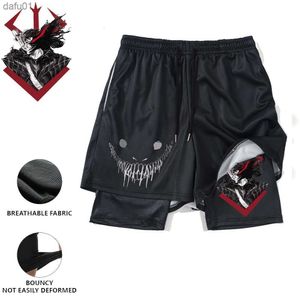 Men's Shorts Anime Berserk Men Running Shorts Trunks Quick-dry Guts Print Male Joggers Casual Shorts Beach 2 In 1 Gym Sport Workout Shorts L230520