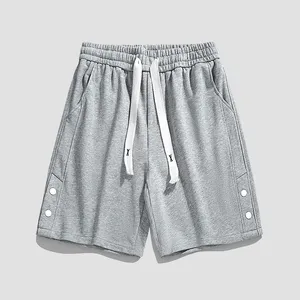 Shorts pour hommes garçons boutonnage printemps/été marque de mode grand décontracté coton couleur unie pantalons de survêtement ample neutre cinquième pantalon