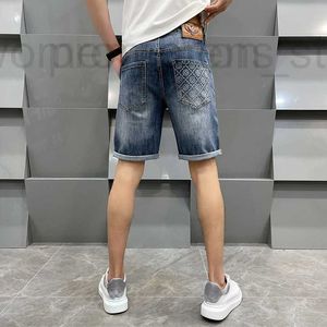 Short masculin Designer Qualité British Style 3D Eagle imprimé Light Laispue de jean décontracté pour hommes avec une réparation micro-élastique à jambe droite Zae5 7ihw