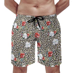 Shorts pour hommes Gold Leopard Print Board Trenky Beach Rouge Blanc Floral Big Taille Maillot de bain Qualité