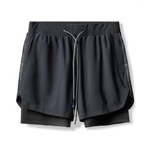 Pantalones cortos para hombre GYM Double-Deck Grid Quick Dry Sport Fitness Workout Pantalones cortos Diseñe su logotipo Pantalones de chándal