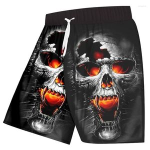 Pantalones cortos de hombre Horror Skull Graphic Pants Vintage Goth 3D estampado Hip Hop Y2k Board Summer Hawaii traje de baño Cool Surf Swim Trunks