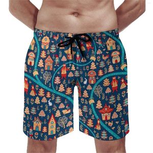 Casas de pantalones cortos para hombres y gimnasio de bosque estilo folklore playa vintage pantalones cortos diseño de hombres con cómodos baúles ideas de regalo