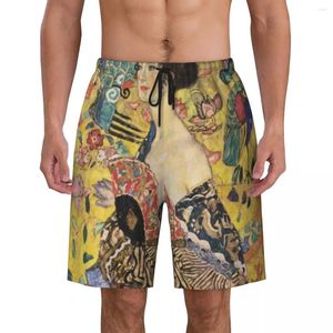 Pantalones cortos para hombre, bañadores con estampado de Gustav Klimt, traje de baño de secado rápido, tabla de playa, pantalones cortos artísticos simbolistas