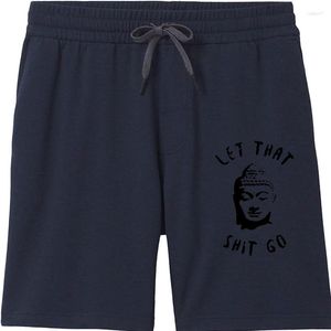Pantalones cortos para hombre Let That Sht Go en color menta brezo: camiseta con eslogan de vibraciones budistas de yoga zen ajustadas y ligeras para hombre