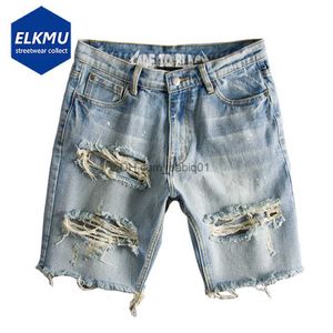 Shorts pour hommes Hommes Mode Broken Hole Hip Hop Denim Shorts 2022 New Summer Streetwear Harajuku Ripped Jeans Shorts Casual Pantalons Courts Pantalons T230502