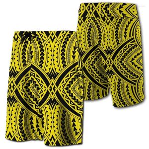 Shorts para hombres Hombres Hwaii Kakau Polinesia Board 2024 Colorida Haka Style Beach Short Short 3d Print Swim Trunks Ropa Hombre Pantalones