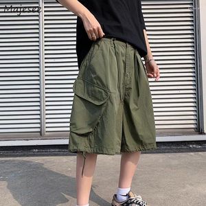 Pantalones cortos para hombre, ropa de calle de moda japonesa, Retro, guapo, con bolsillos grandes, dinámico, holgado, informal, de verano, estilo Hip Hop