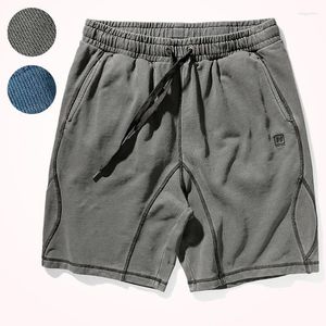 Shorts pour hommes hommes 2022 été décontracté ample droite rétro pur coton lavé haut Gram tricot éponge cordon sport