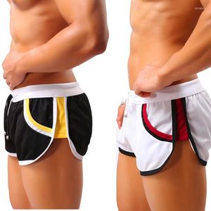 Pantalones cortos para hombre para hombre, 2 piezas, botín, sexy, lateral dividido, entrenamiento, correr, baloncesto, hombres
