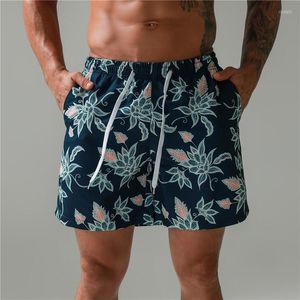 Pantalones cortos para hombre, pantalones informales holgados con bolsillo estampado, de secado rápido, transpirables, para playa, bañadores de Bikini para Surf