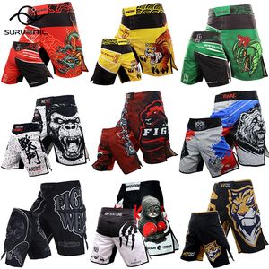Shorts pour hommes Shorts MMA Tiger Muay Thai Pantalons pour hommes Kickboxing Boxe Troncs d'entraînement Fitness Gym Arts martiaux mixtes Jiu-Jitsu Fight Wear 230714