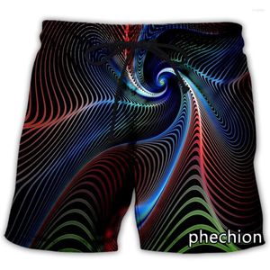 Pantalones cortos para hombre Phechion para hombre/mujer Tech Swirl información Digital 3D impreso Casual moda Streetwear hombres sueltos deportivos A107