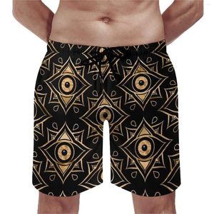 Shorts pour hommes rétro Evil Eye Gym noir et or Hawaii Board pantalons courts hommes sport personnalisé séchage rapide maillot de bain cadeau