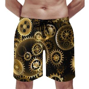 Short Homme Steampunk Brass Gears Board Retro Print Short Quality Trenky Pants Grande Taille
