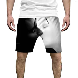 Shorts pour hommes Été Noir Blanc Modèle 3D imprimé Nw941eg Pack d'entraînement Mens Genou Longueur Basketball