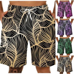 Shorts pour hommes Summer Leaf Fun Print Grande taille 3D Loisirs Pantalons de sport respirants