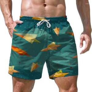 Pantalones cortos para hombre Verano Papel Avión Impresión 3D Estilo casual Tendencia de moda Suelto