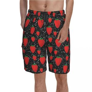 Shorts pour hommes Sweet Fruit Lovers Board Red Strawberry Berries Pattern Pantalons courts Hommes Imprimé Oversize Maillot de bain Gift IdeaMen's