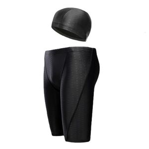 Men's Shorts swimming shorts with hat shark skin professional competition relay training swimsuit L5XL 230705