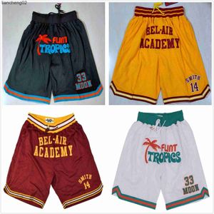 Short Homme Vintage Just 14 Will Smith Fresh Prince Don Basketball Short Bel-Air Academy Pocket Pantalon Flint Tropics Semi Pro 33 Jackie Moon Retro Noir W0225