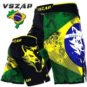 Shorts pour hommes VSZAP short de boxe brésilien pour hommes short MMA imprimé short de Combat en Polyester Kick gel short de boxe thaï MMA Boxing 230718