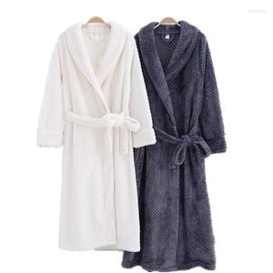 Vêtements de nuit pour hommes automne hiver Couple serviette Robe épais chaud flanelle pyjamas gaufre peignoir hommes Robe de chambre Couples correspondant Kimono