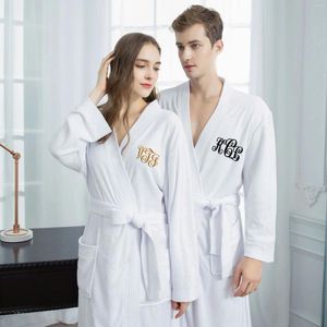 Ropa de dormir para hombres Nombre de bata de baño bordado personalizado Terry personalizado Regalo de cumpleaños Bata de boda para mamá Hombres Mujeres Piscina Playa y SPA