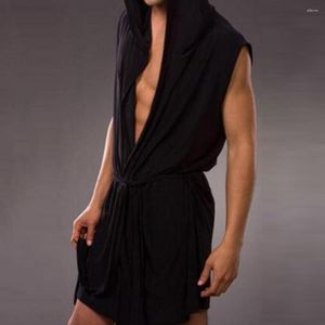 Men's Sleepwear Trendy Men Bathrobe Sleeveless Friendly To Skin Loose Clothes Pajamas For Night