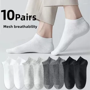 Chaussettes pour hommes 10 paires maille respirante été court sport polyvalent coton à prix discount et tenue décontracté