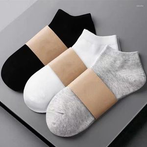 Chaussettes pour hommes 3 paires hommes respirant sport femmes coupe basse bateau doux couleur unie coton cheville chaussette affaires Invisible