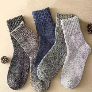 Calcetines para Hombre, 5 par/lote, Calcetines informales Retro de lana para Hombre, Calcetines gruesos de algodón para Hombre, cálidos para invierno, divertidos, felices, de alta calidad para Hombre