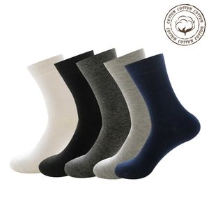 Men's Socks 5 pares de calcetines altos hasta el muslo para hombre, medias de algodón, calcetines largos unisex de Color sólido para primavera y otoño, calcetines felices de talla grande para mujer Z0227